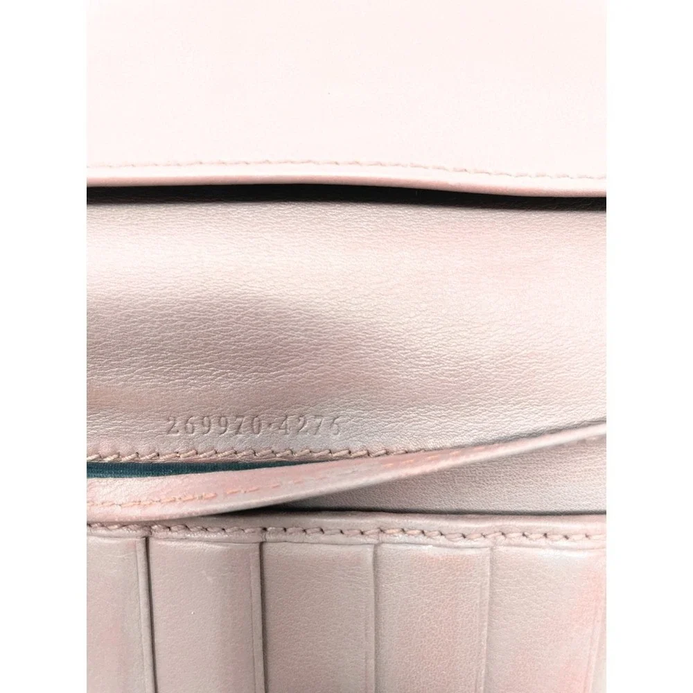 Gucci Wallet Long Continental Bifold Card Pink Leather GG Monogram Guccissima - Picture 8 of 9